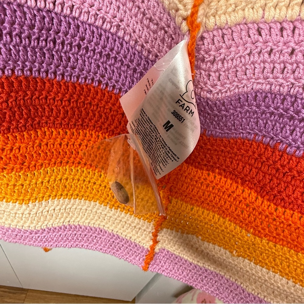 Farm Rio - Crochet Mini Dress NWT Medium (missing belt buckle) - Picture 8 of 11